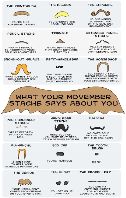 Different moustaches for Movember